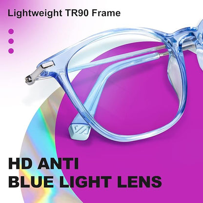 VISOONE Anti Slip TR90 Blue Light Blocking Glasses Size M Eyewear Frame with Anti Glare Eye Protection for Women GaeL