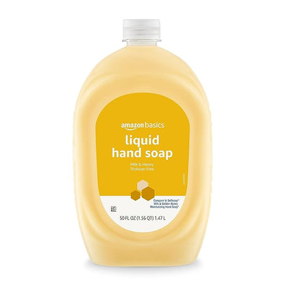 Amazon Basics Liquid Hand Soap Refill, Milk and Honey Scent, Triclosan-Free, 50 Fluid Ounces, 2-Pack (Previously Solimo)