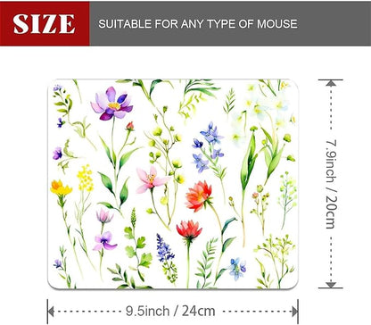 Square Mouse Pad Beautiful Flowers Plants 1, Personalized Premium-Textured Custom Mouse Mat Design, Washable Mousepad Cloth, Non-Slip Rubber Base Computer Mouse Pads for Wireless Mouse