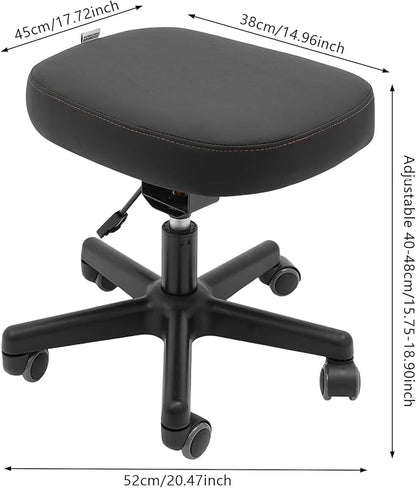 Footrest Stool Under Desk, Rolling Swivel Stool Chair with Height and Tilt Angle Adjustment, 360° Rolling Massage Chair with Wheels, Ergonomic Foot Rest for Home Office,Gaming,Salon,Massage,Study Room