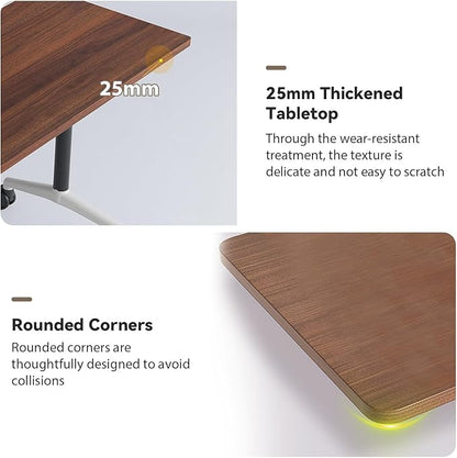 Conference Table, Folding Conference Room Tables, Modern Flip Top Seminar Training Meeting Table with Wheels, Modular Foldable Conference Tables for Home Office Classr (Brown 6 Pack 63inch)