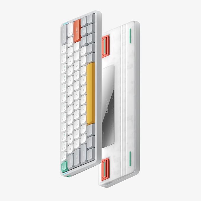 nuphy Air60 V2 Portable Wireless Keyboard 60% Low Profile Mechanical Keyboard Support QMK/VIA Compatible with windows/mac OS/Linux Supports Bluetooth 5.1/2.4GHz/wired (USB-C) White-Gateron Aloe Switch