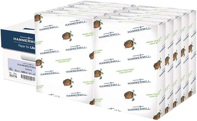 Hammermill Colored Paper, 20 lb Orchid Printer Paper, 8.5 x 11-10 Ream (5,000 Sheets) - Made in the USA, Pastel Paper, 103770C