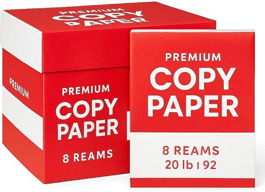 Multipurpose Copy Paper 8.5 x 11, 20 lb, 92 Brightness – 8 Ream Case (4,000 Sheets) | Premium Printer & Copier Paper for Office, School, Home | Jam-Free, Acid-Free, White Paper
