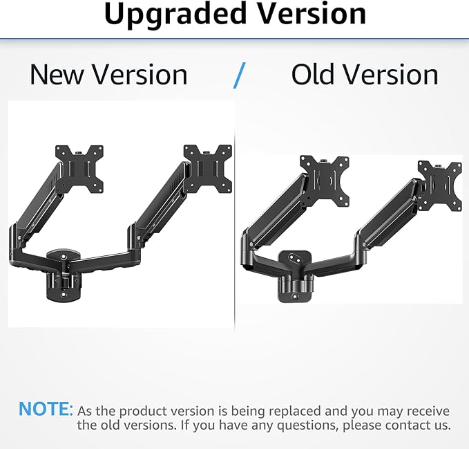 MOUNTUP Dual Monitor Wall Mount for 2 Max 32 Inch Computer Screen, Fully Adjustable Gas Spring Double Monitor Arm, Wall Mounted Monitor Holder Support 4.4-19.8lbs Display, VESA Bracket 75x75, 100x100