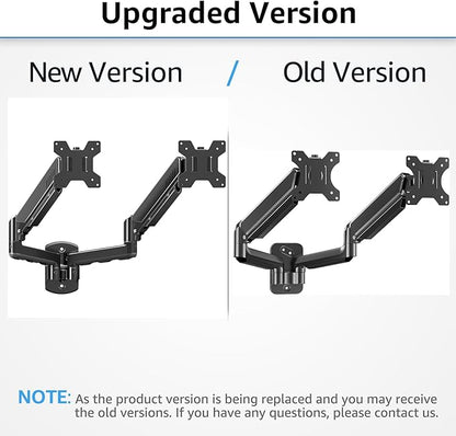 MOUNTUP Dual Monitor Wall Mount for 2 Max 32 Inch Computer Screen, Fully Adjustable Gas Spring Double Monitor Arm, Wall Mounted Monitor Holder Support 4.4-19.8lbs Display, VESA Bracket 75x75, 100x100