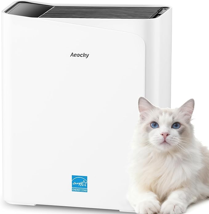 2300 ft² Energy Star Air Purifiers, AEOCKY Proprietary YearChange Filter Tech, with Multi-Effect Filter, Washable Pre-Filter, Scent Capsule, Air Quality Monitor, for Home Large Room bedroom Pets Odor