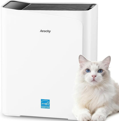 2300 ft² Energy Star Air Purifiers, AEOCKY Proprietary YearChange Filter Tech, with Multi-Effect Filter, Washable Pre-Filter, Scent Capsule, Air Quality Monitor, for Home Large Room bedroom Pets Odor