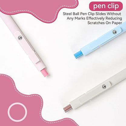 Gel Pens, 5Pcs 0.5mm Fine Point Pens With Smooth Wirting,Quick Dry Aesthetic Pens For Journaling, Ballpoint for Office School Supplies,Gifts for Women Men Student(Sugar)