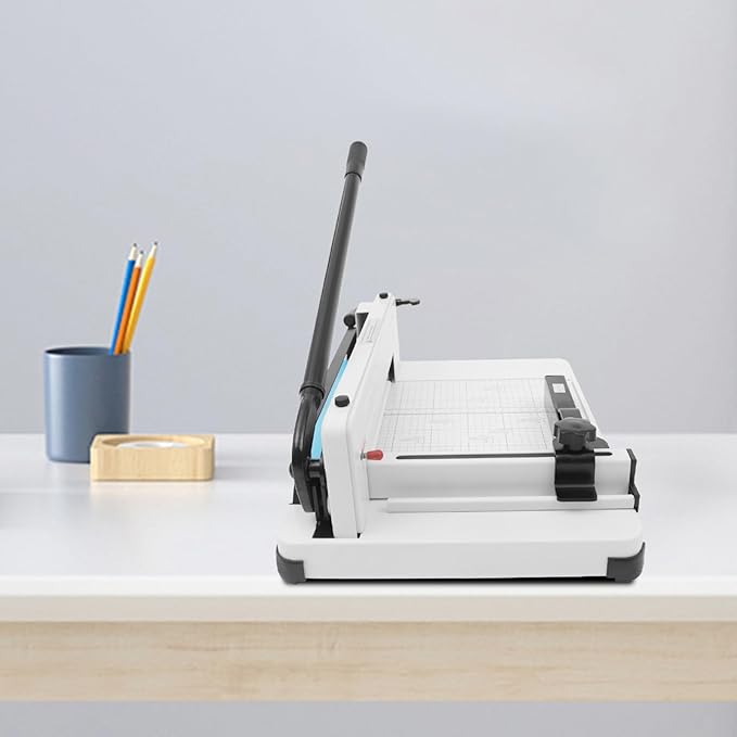 12-Inch Heavy Duty Paper Cutter, Manual Guillotine Trimmer with Safety Lock & Metal Base, Cuts 400 Sheets for A4/B5/A5 Paper, Ideal for Office, School, Craft & Printing Shop Use