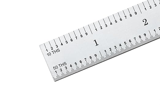 PEC Tools 18" Flexible Mechinist Ruler, High-Quality Carbon Steel with Satin Chrome Finish, 3R Graduation (1/32", 1/64", 1/10", 1/50"), Fully Hardened and Tempered, Made in USA
