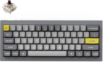 Keychron Q4 Wired Custom Mechanical Keyboard, 60% Layout QMK/VIA Programmable Macro with Hot-swappable Gateron G Pro Brown Switch Double Gasket Compatible with Mac Windows Linux (Gray)