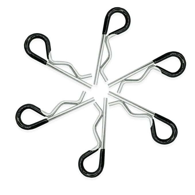 6 Pcs Heavy Duty Hitch Pins Clip R Clips Spring Retaining Wire Hair Pins Cotter Pin Strong Spring Rubber-Coated Grip R Clip for Trailer Tractors Mower Carts Truck Pin Clip M3.5x75mm Yoliko