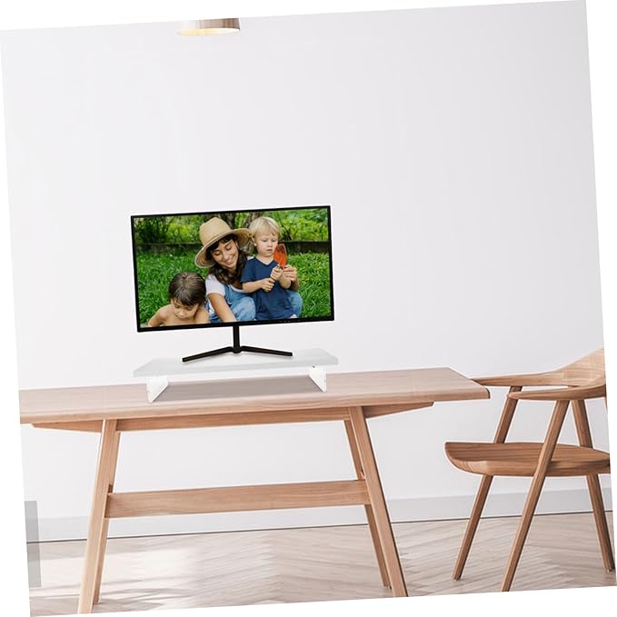 Acrylic Laptop Stand for Desk White Monitor Riser Ergonomic Computer Screen Riser with Smooth Polished Surface Eye-level Height Monitor Shelf for Office and Home