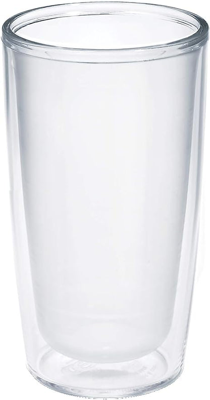Tervis Crystal Clear Tabletop Made in USA Double Walled Insulated Tumbler Travel Cup Keeps Drinks Cold & Hot, 16oz, Classic