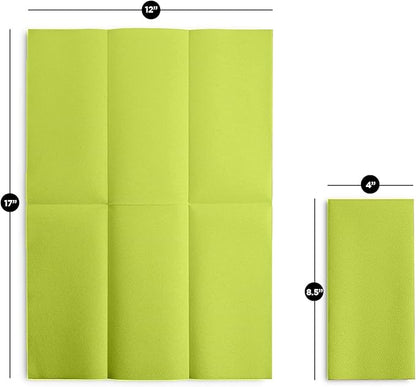 Linen-Feel Kiwi Paper Napkins - Decortive Cloth-Like Disposable Dinner Napkins - Soft And Absorbent Napkins for Thanksgiving, Party, Wedding, Bathroom Or Any Occasion. (Pack of 100)