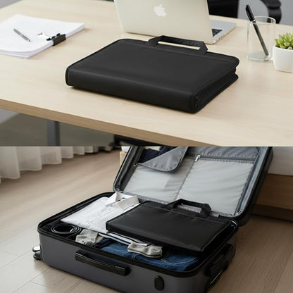 Fireproof Accordion File Organizer,Portable File Folders with Zipper & Handle,Document Organizer with Multi-Pockets for Letter A4 Files,13 Pockets Black
