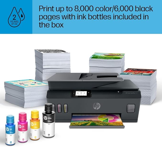HP Smart Tank Plus 570 Wireless All-in-One Ink Tank Printer with up to 2 Years of Ink Included (5HX14A)