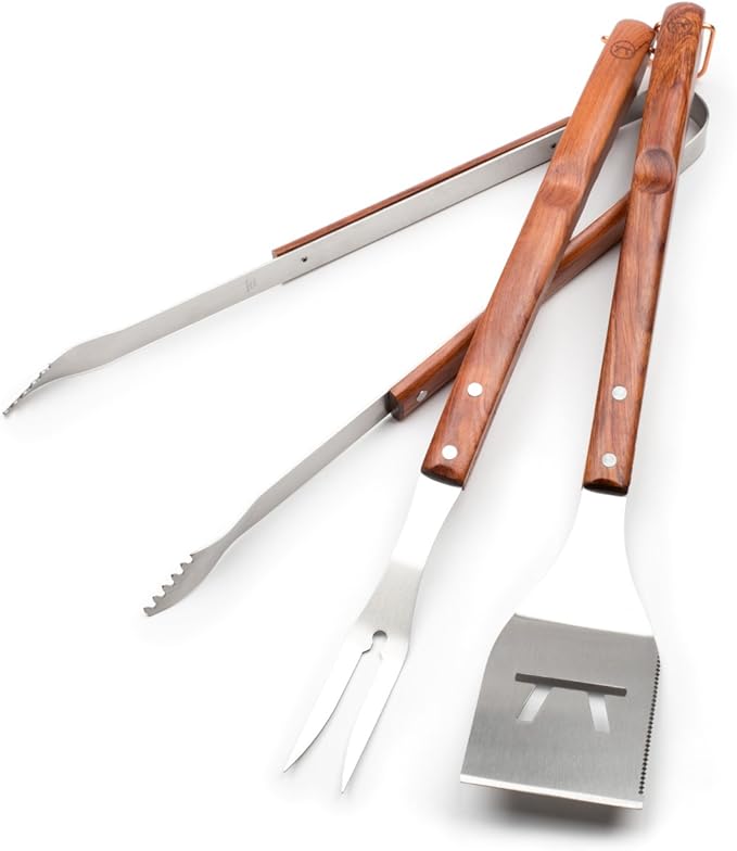 Outset QB00 BBQ, 1 EA, Rosewood 3 Piece Tool Set