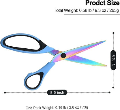 8.5" All-Purpose Scissors, 3-Pack Bulk Ultra Sharp Blade Shears, Comfort-Grip Sturdy Scissors for School, Office, Home, Sewing, Fabric, Craft Supplies, Right/Left Handed