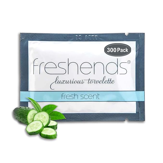 Freshends Flushable Individually Wrapped Wipes – 300 Bulk Pack Luxurious Towelettes, Guest Bathroom Essentials for Weddings, Restaurants, Bars & Clubs – Gray, Travel-Size, Disposable