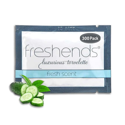 Freshends Flushable Individually Wrapped Wipes – 300 Bulk Pack Luxurious Towelettes, Guest Bathroom Essentials for Weddings, Restaurants, Bars & Clubs – Gray, Travel-Size, Disposable
