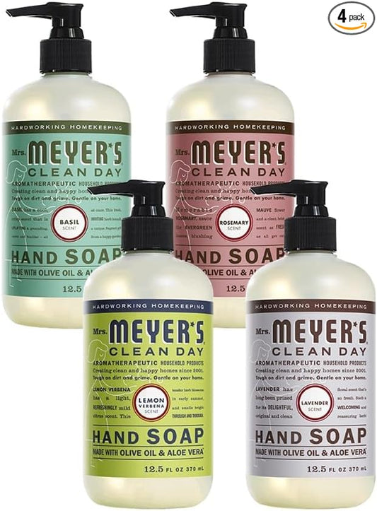 Mrs. MEYER'S CLEAN DAY Hand Soap Bundle Variation (Basil + Lavender + Rosemary + Lemon Verbena)