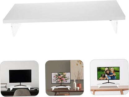 Acrylic Computer Monitor Stand Riser for Desk Laptop Holder with Strong Abrasion Resistance and Sturdy Design White Desktop Raiser for Comfortable Viewing and Improved Posture