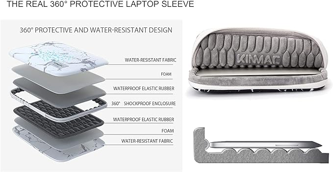 Kinmac 360° Heavy Duty Protective Laptop Computer Sleeve case Bag Cover with Handle for MacBook Pro 14 inch,14 inch-14.4 inch HP Lenovo Dell ASUS Acer Laptop (KF-04)