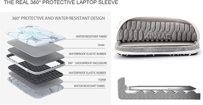 Kinmac 360° Heavy Duty Protective Laptop Computer Sleeve case Bag Cover with Handle for MacBook Pro 14 inch,14 inch-14.4 inch HP Lenovo Dell ASUS Acer Laptop (Purple Embroidery)