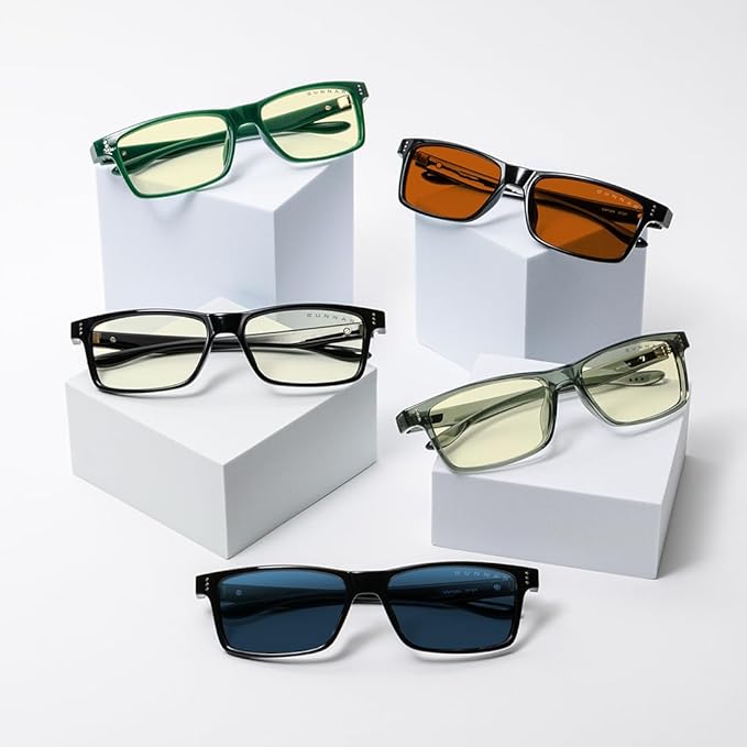 GUNNAR - Vertex Premium Gaming and Computer Glasses - Blocks 65% Blue Light - Clear Tint, Moss