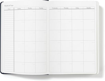 Wykeham's Executive 2026 Undated Daily Journal Planner – Customization Available (Personalized Royal Blue, 8.5"×5.5" - Undated)