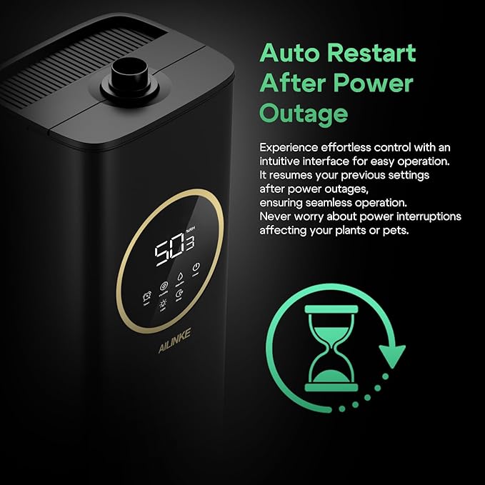 Humidifiers for Plants, 2.1Gal/8L Plant Humidifier Indoor, Reptile Fogger Mister with Precise Temp&Humidity Probe/Expandable Hose, Vivarium/Terrarium/Greenhouse/Grow Tent,12H Timer
