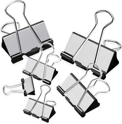 Binder Clips Assorted Sizes Paper Clamps, XLarge, Large, Medium, Small, Mini, 100Count Black Paper Clips Office File Supplies, Meet a Variety of use Scenarios