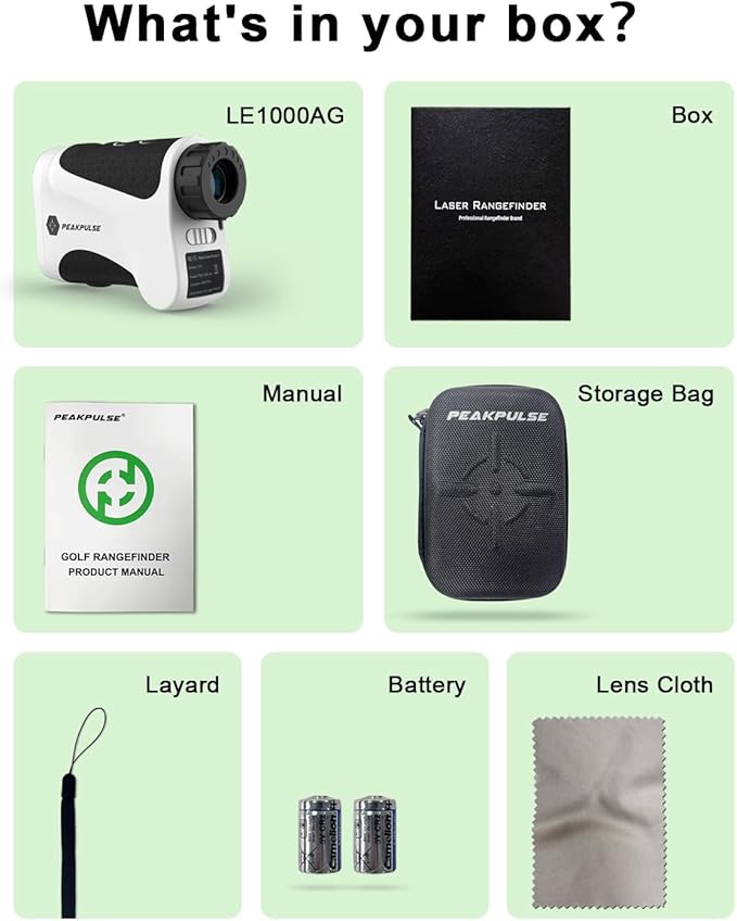 Golf Rangefinder 650/1200/1700 Yards Range Finder Golfing 6X Magnification 0.5 Yard Accuracy Flag Pin Lock Vibration Fast Focus High Clarity Display Easy to Use