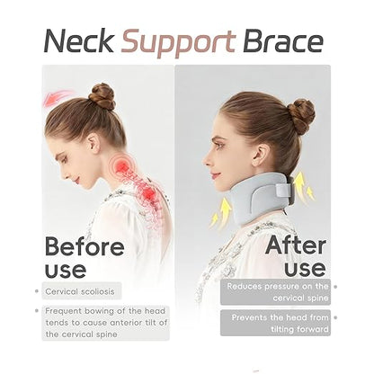 Neck Brace Cervical Collar for Neck Pain Relief & Posture Support - Unisex Neck Brace Stabilizes Spinal Alignment, Reduces Stiffness, Head Support Device for Men & Women (Small)