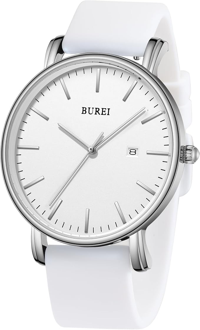 BUREI Men Wrist Watches Fashion Minimalist Analog Quartz Waterproof Watches for Men