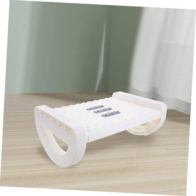Anti-Slip Office Foot Rest Under Desk Raised Footstool with Rocking Motion Stable Non-deformable Footrest for Work and Home Space-Saving Foot Support Stool in White