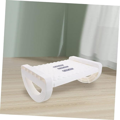 Anti-Slip Office Foot Rest Under Desk Raised Footstool with Rocking Motion Stable Non-deformable Footrest for Work and Home Space-Saving Foot Support Stool in White