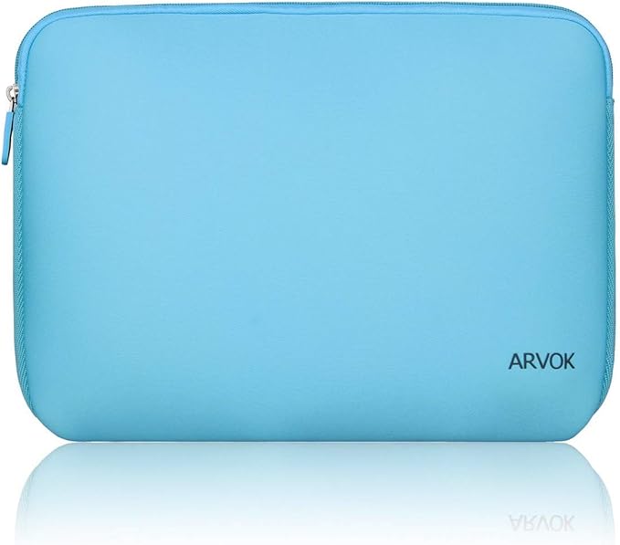Arvok 11 11.6 12 Inch Laptop Sleeve Case for MacBook Air 12, Water-Resistant Neoprene Notebook Computer Tablet Sleeve, Carrying Bag Cover for Chromebook/HP/Dell/Lenovo/Asus/Acer, Baby Blue