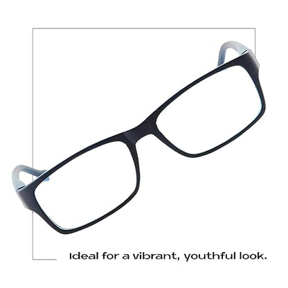 Readerest Blue Light Blocking Reading Glasses (Blue, 1.25 Magnification) Computer Eyeglasses With Thin Reflective Lens, Antiglare, Eye Strain, UV Protection, Stylish For Men And Women