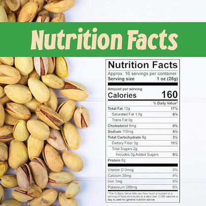 Sincerely Nuts Large Pistachios Roasted Salted in Shell 5LB Bag Healthy Snack Food Great for Cooking Source of Fiber, Protein, Vitamins Minerals Gourmet Flavor Kosher Gluten Free