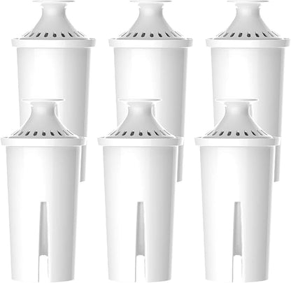6 Packs Pitcher Water Filter, Replacement for Brita® classic 35557, OB03, Mavea® 107007, Brita® Pitchers Grand, Lake, Capri, Wave and Amazon Basics® 10-Cup Pitcher, NSF Certified, Waterspecialist