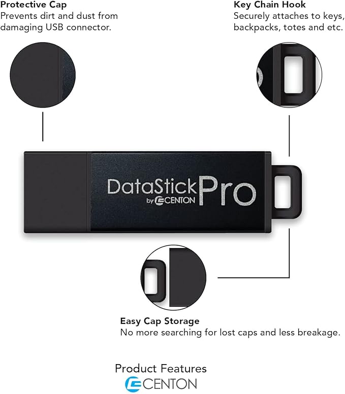 Centon USB 3.2 Gen1 Datastick Pro (Black),128GB 25 Pack