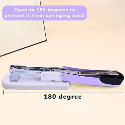 Temiary Stapler, Desktop Metal Staplers with 2000 Standard Staples, 25 Sheet Capacity, One Finger Stapling, Jam Free, No Effort Staplers for Classroom, Office or Desk (Purple)