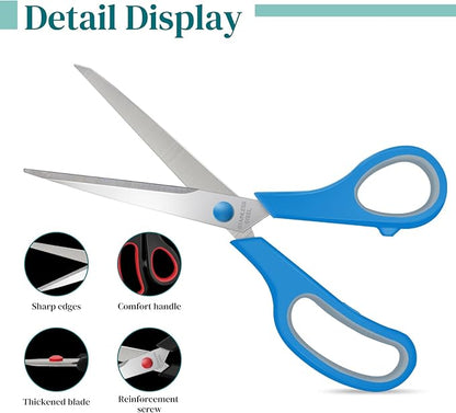 36 Packs Sewing Craft Scissors Bulk,8" Multipurpose Heavy Duty Sharp Scissors,Stainless Steel Shears for Home Office Student Supplies