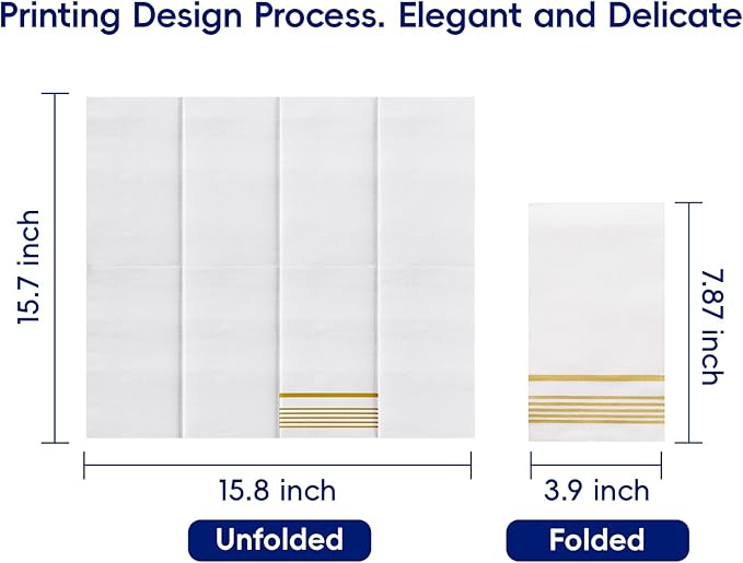 600 Pack Paper Dinner Napkins, Absorbent Paper Napkins, Premium Quality Guest Towels, 2-Ply Disposable Hand Towels for Kitchen, Events, Parties or Events
