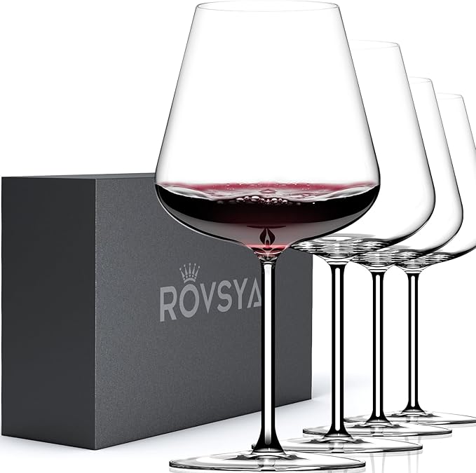 OJA Red Wine Glasses Set of 4,Large Wine Glasses 27 oz, Hand Blown Crystal Clearer, Light for Wine Tasting, Perfect Gifts, Valentine's Day, Anniversary, Birthday