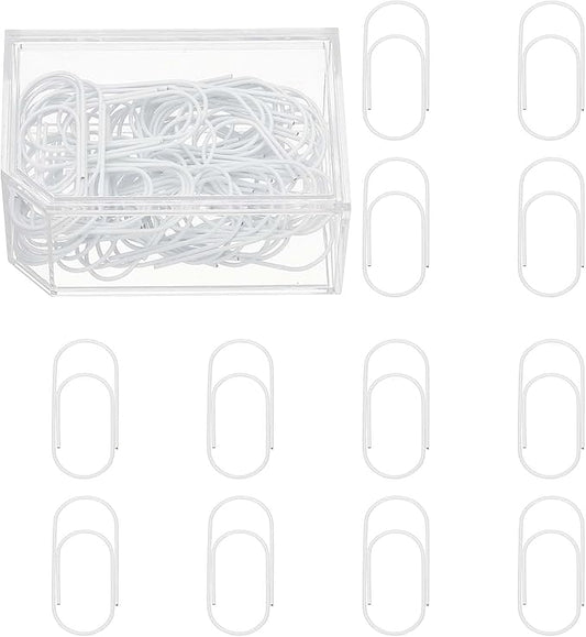 PATIKIL 50 Pcs Paper Clip, 2inch Non-Skid Metal Paper Clamp Clips Large for Office Supplies Craft Scrapbook Document Note Sorting, Electroplating, White