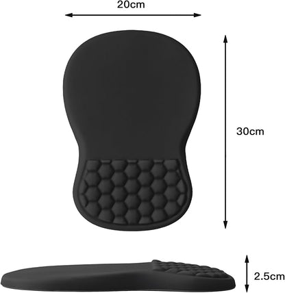 Ergonomic Mouse Pad with Wrist Support, Memory Foam Wrist Rest for Carpal Tunnel & Wrist Pain Relief, Non-Slip Rubber Base, Comfortable Gaming Mousepad for Computer, Laptop, Office & Home
